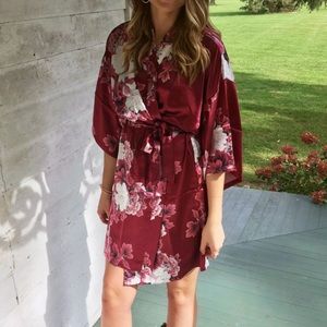 Silk robe dress